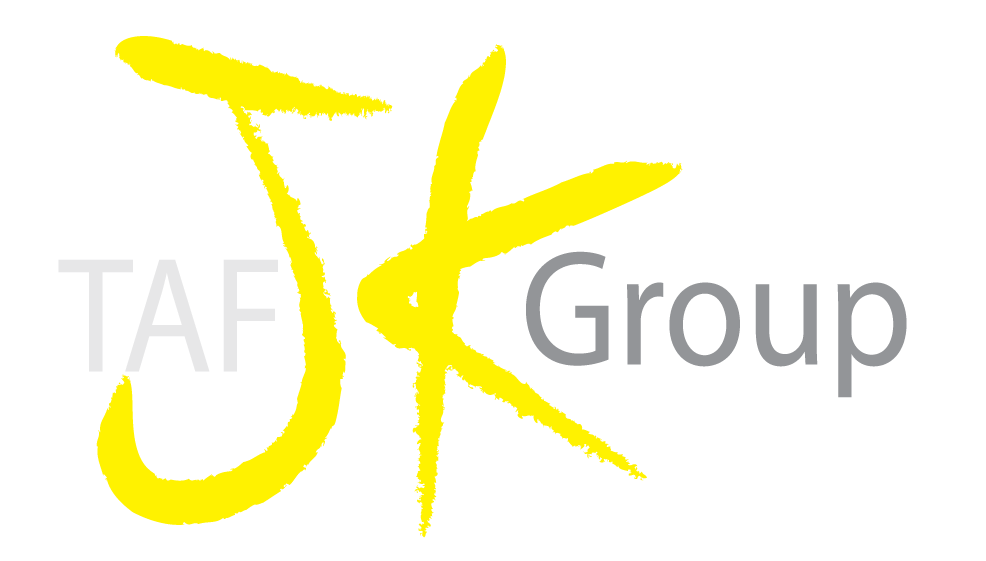 The TAF JK GROUP INC. digital marketing and web development logo.