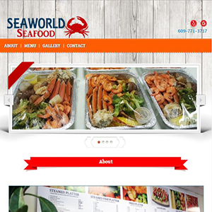 Sea World Seafood, a website made by the Philadelphia area web development company TAF JK Group Inc.