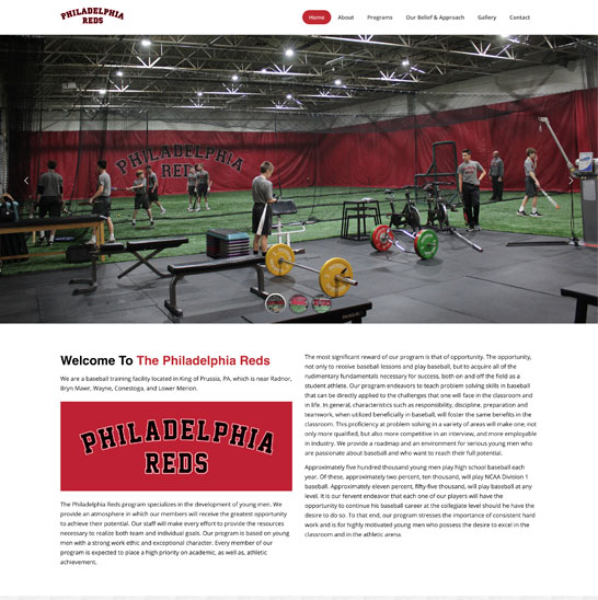 Philadelphia Reds, a website made by the Philadelphia area web development company TAF JK Group Inc.
