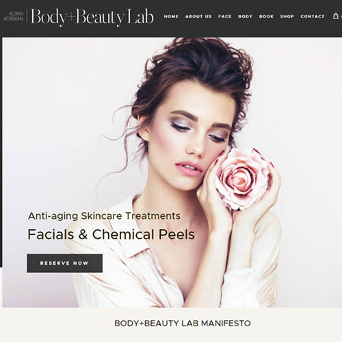 Body+Beauty Lab, a website made by the Philadelphia area web development company TAF JK Group Inc.
