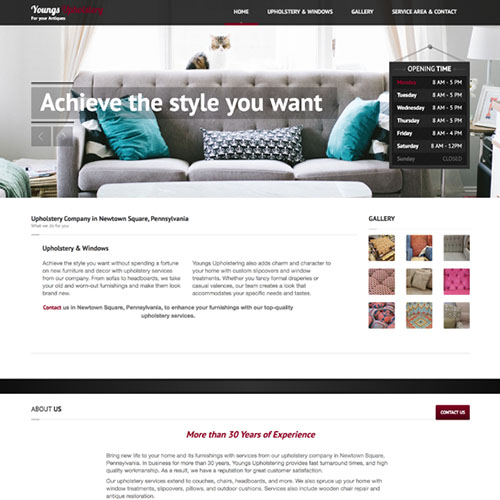 Youngs Upholstery, a website made by the Philadelphia area web development company TAF JK Group Inc.