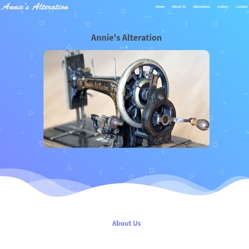 Annie's Alteration, a website made by the Philadelphia area web development company TAF JK Group Inc.