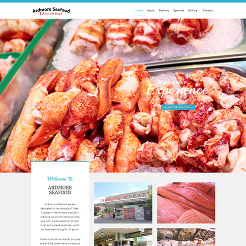 Ardmore Seafood, a website made by the Philadelphia area web development company TAF JK Group Inc.