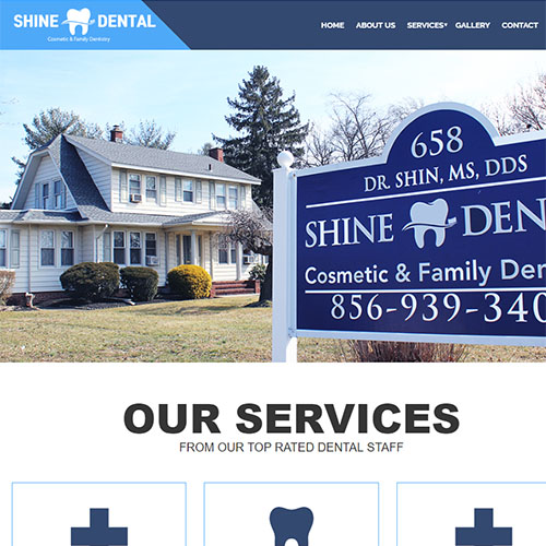 Shine Dental, a website made by the Philadelphia area web development company TAF JK Group Inc.