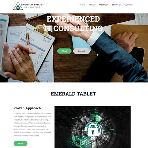 Emerald Tablet Consulting, a website made by the Philadelphia area web development company TAF JK Group Inc.