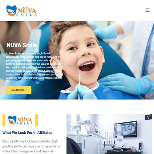 Nuva smile, a website made by the Philadelphia area web development company TAF JK Group Inc.