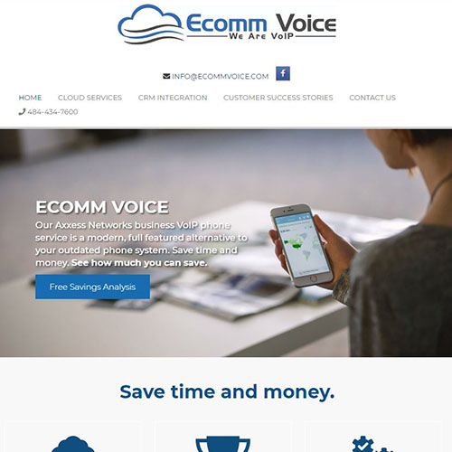 Ecomm Voice, a website made by the Philadelphia area web development company TAF JK Group Inc.