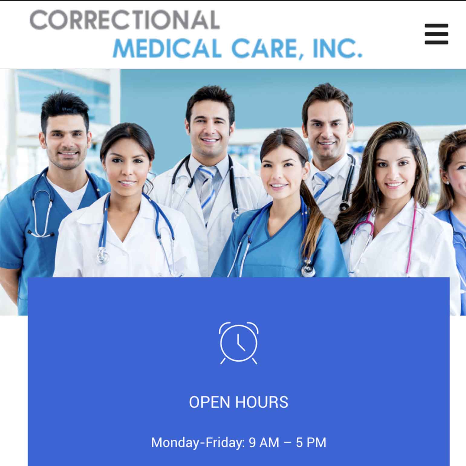 Correctional medical care, a website made by the Philadelphia area web development company TAF JK Group Inc.