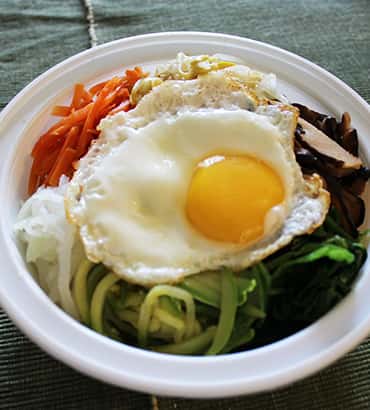 Delicious Bibimbap (vegetable and rice) for Drexel University students